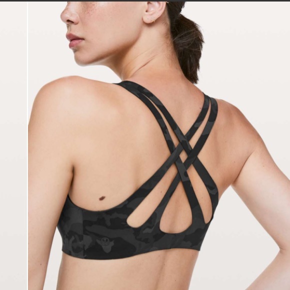 Lululemon Light Strides Bra Black Camo sz 6 - Picture 6 of 8